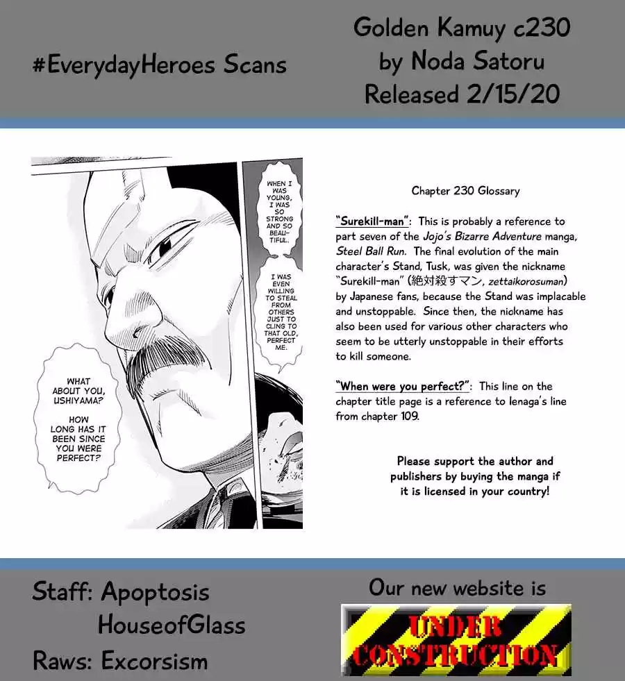 Golden Kamuy Ch. 230 Ienaga Kano