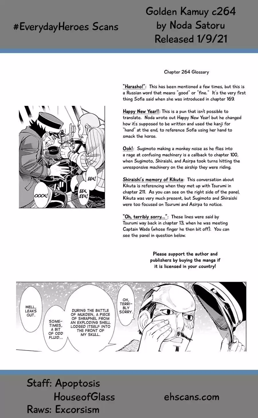 Golden Kamuy Ch. 264 The Woman He Saw at the Hospital in Otaru