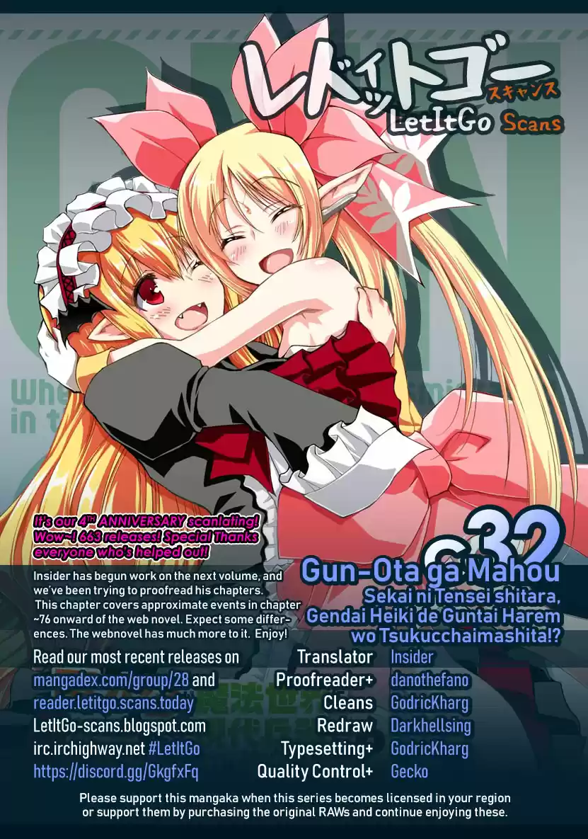 Gun Ota ga Mahou Sekai ni Tensei shitara, Gendai Heiki de Guntai Harem wo Tsukucchaimashita!? Vol. 6 Ch. 32