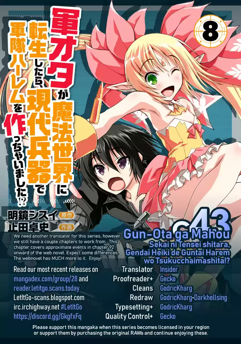 Gun Ota ga Mahou Sekai ni Tensei shitara, Gendai Heiki de Guntai Harem wo Tsukucchaimashita!? Vol. 8 Ch. 43