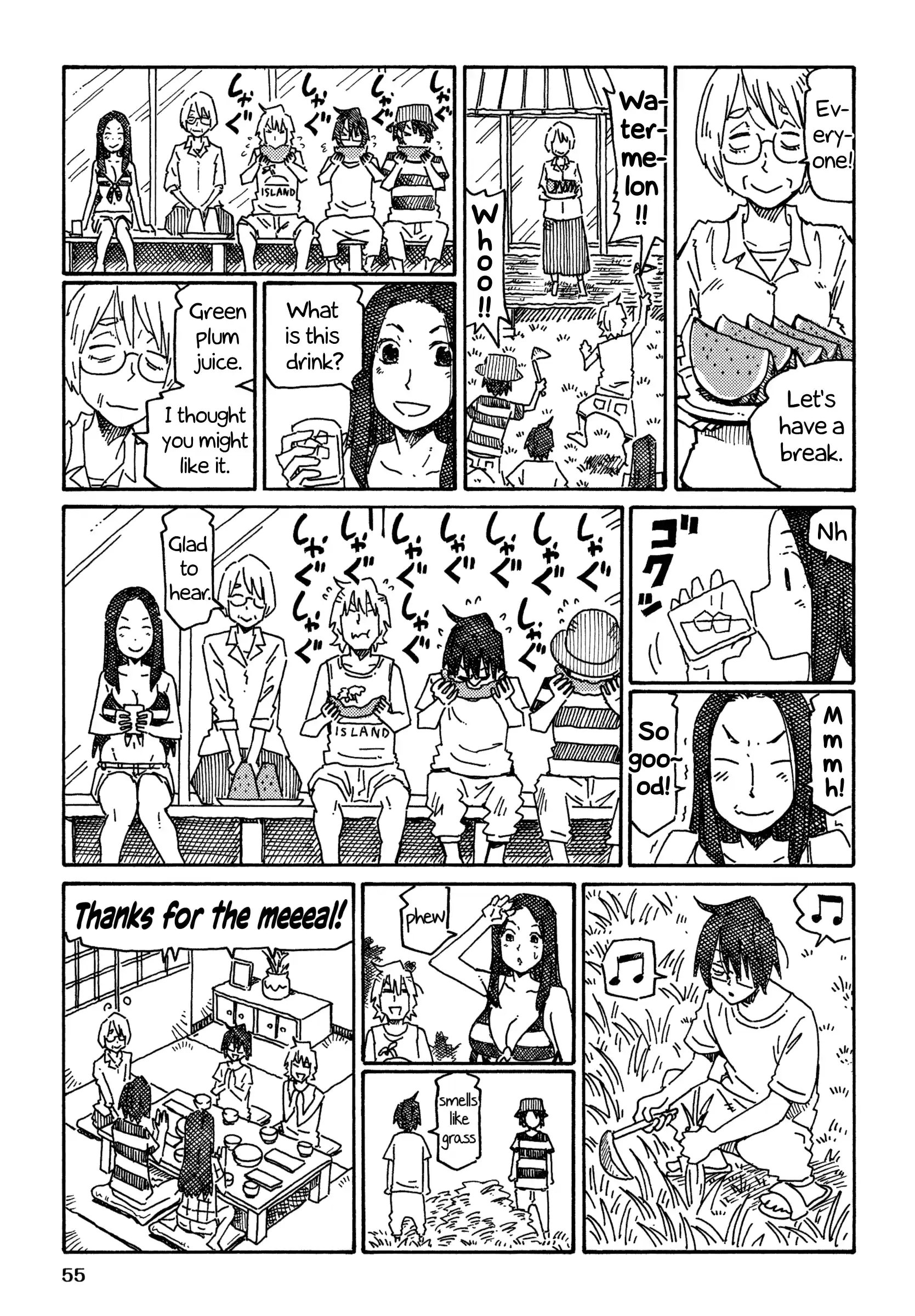 Hatarakanai Futari (The Jobless Siblings) Vol.12 Chapter 733: A Summer Afternoon's Grass Cutting