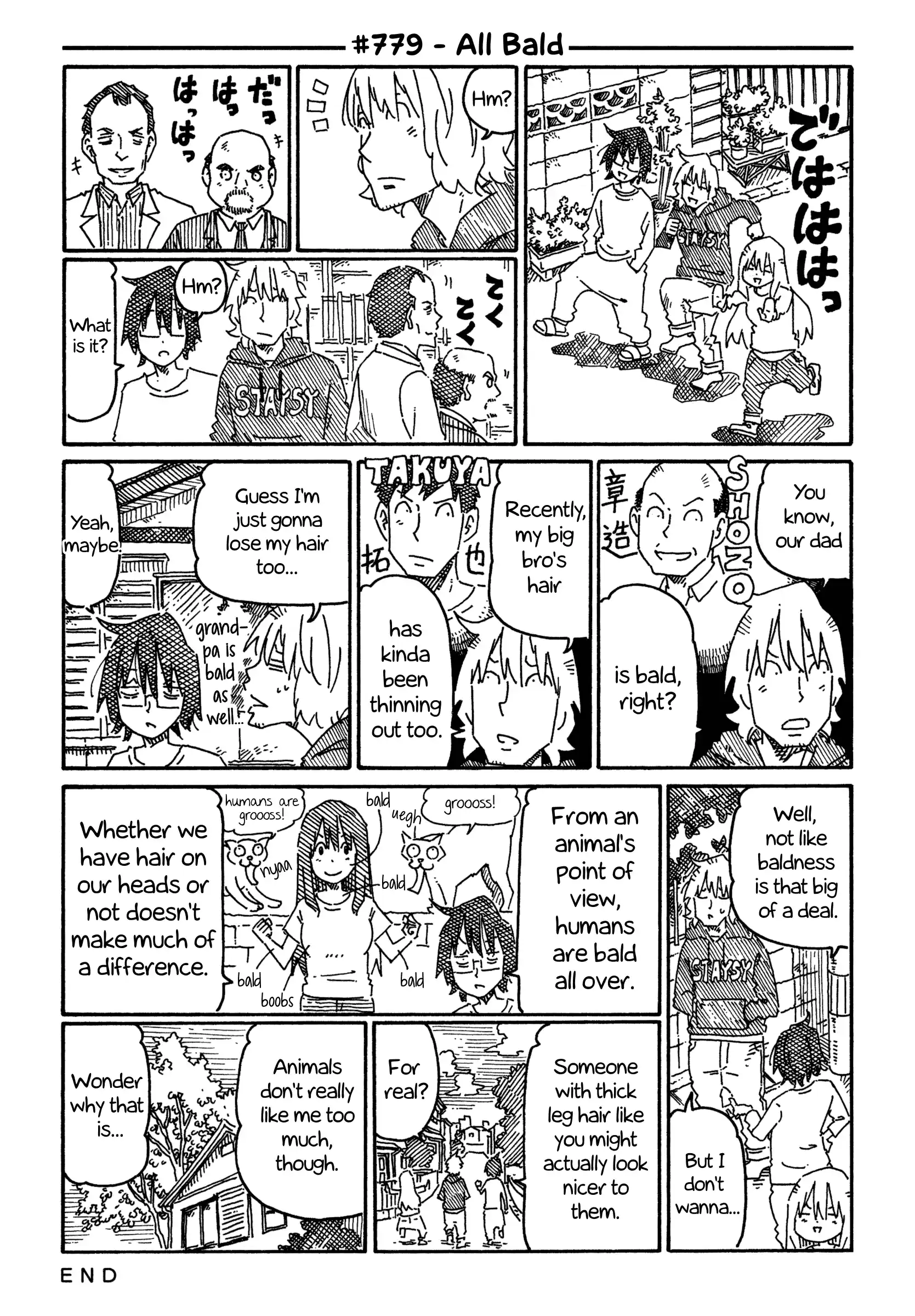 Hatarakanai Futari (The Jobless Siblings) Vol.13 Chapter 779: All Bald