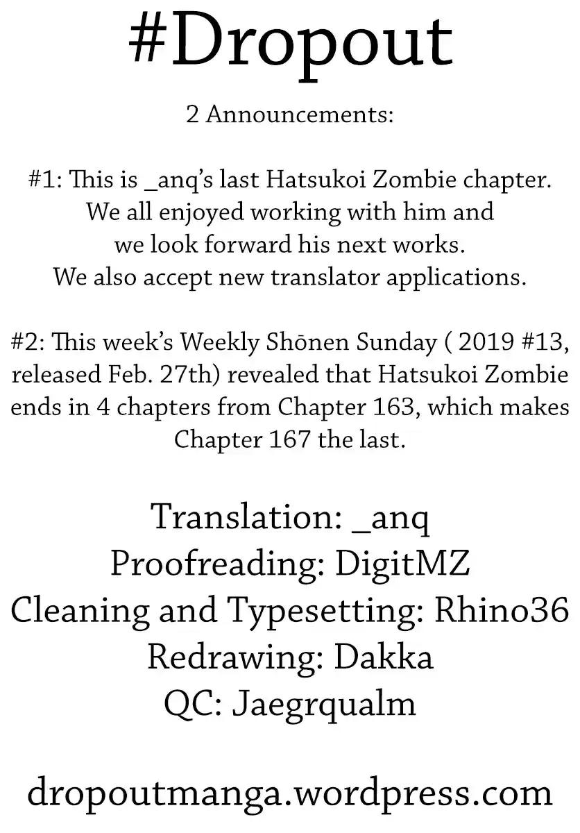 Hatsukoi Zombie Ch. 158 Doubt
