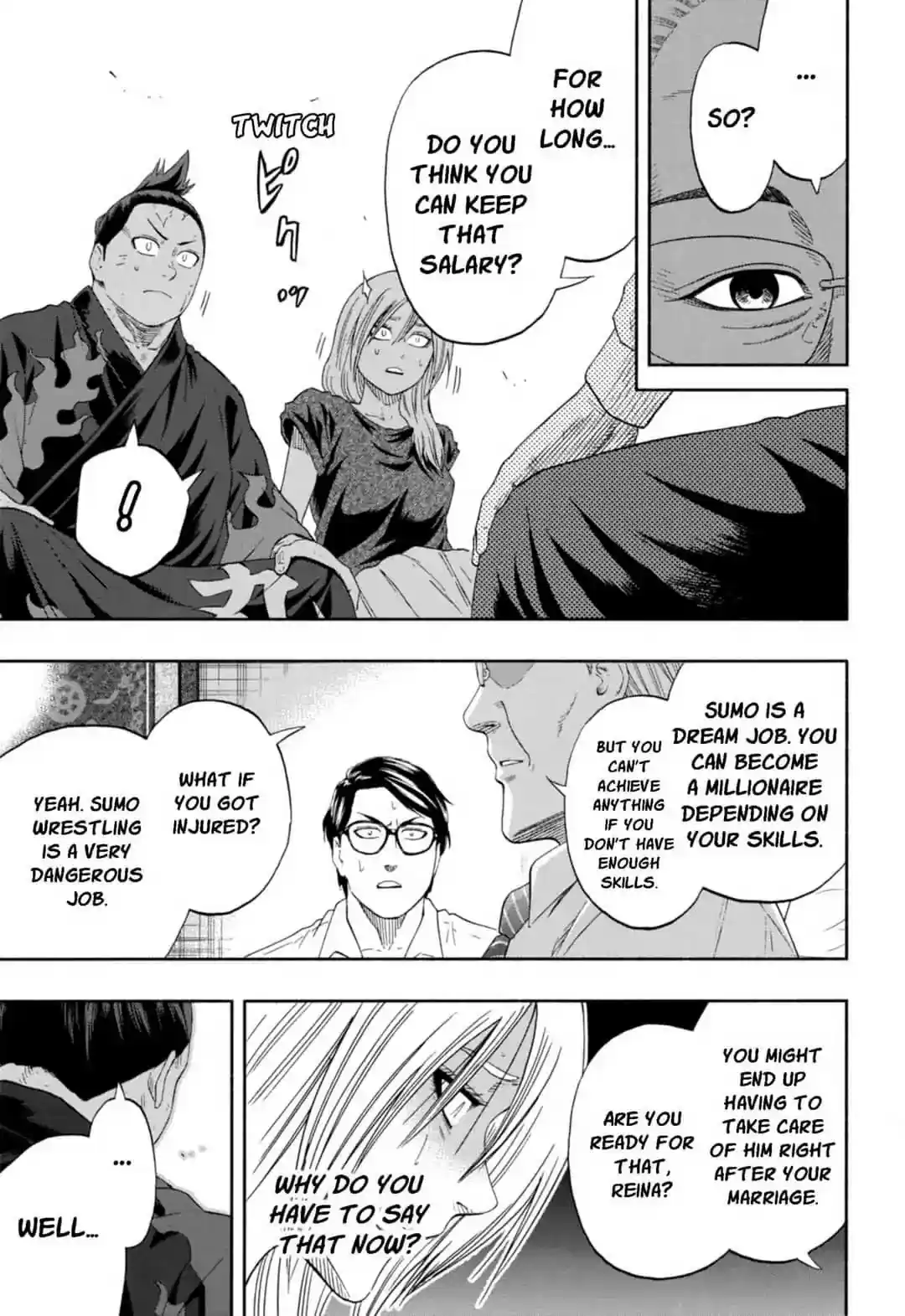 Hinomaru Zumou Chapter 240: Onimaru Kunitsuna and Girl Friend's Father