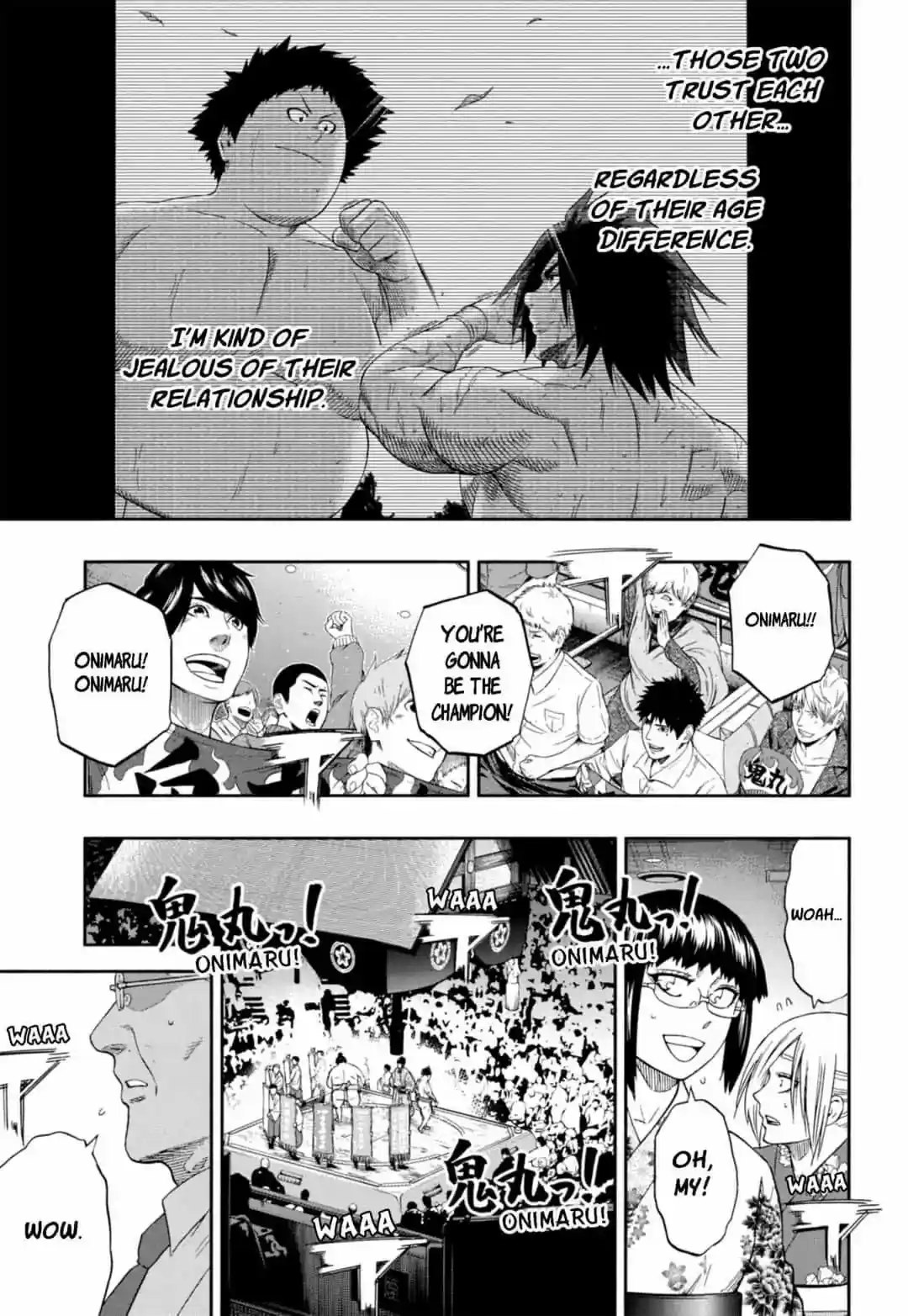 Hinomaru Zumou Chapter 241: Onimaru Konitsuna and Taroutachi Shinya