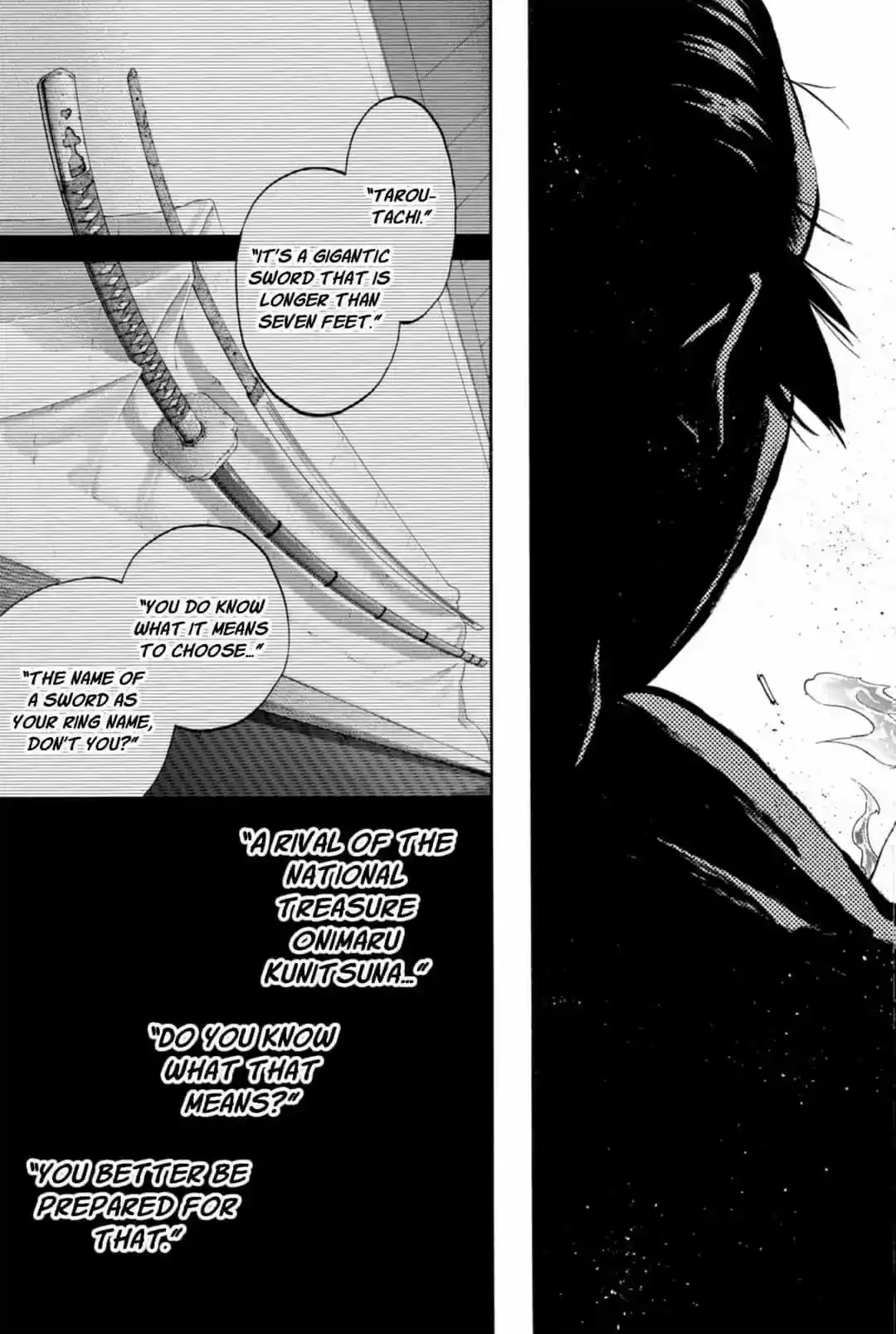 Hinomaru Zumou Chapter 241: Onimaru Konitsuna and Taroutachi Shinya