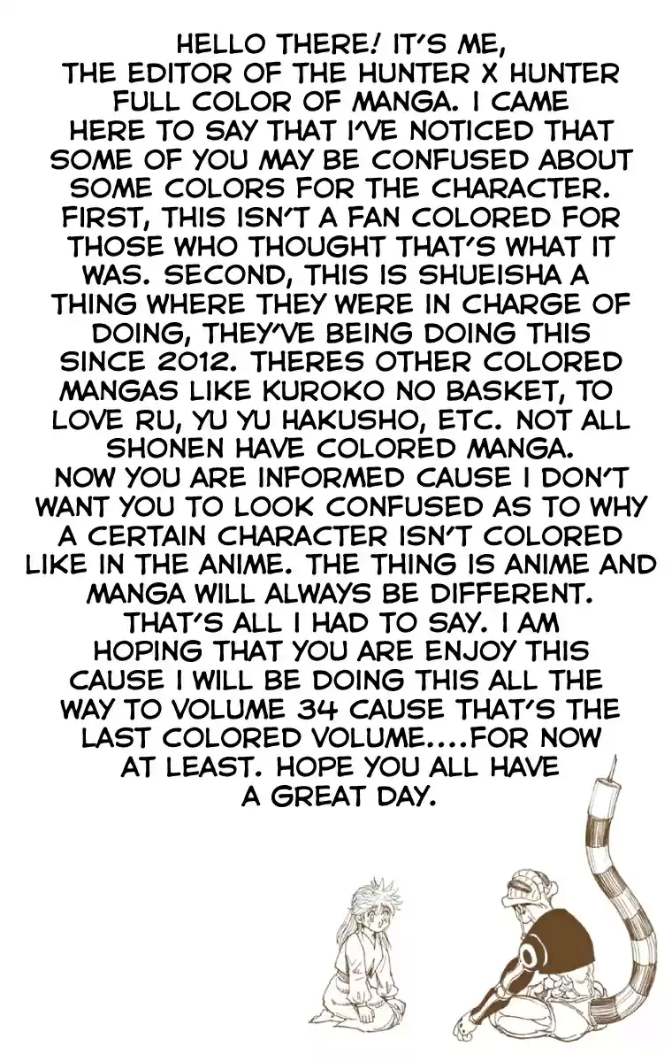 Hunter x Hunter Full Color Vol. 4 Ch. 32.1 small message