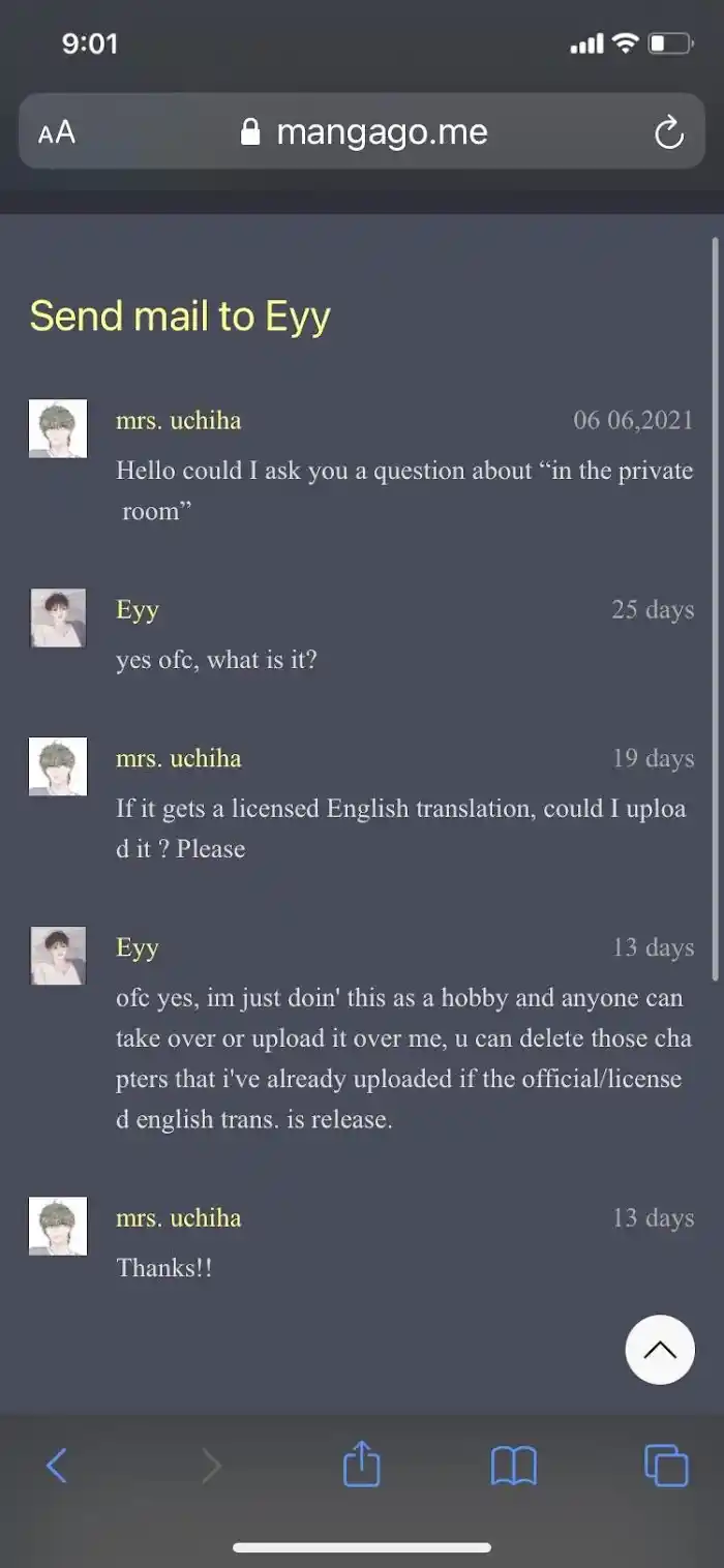 In The Private Room Notice