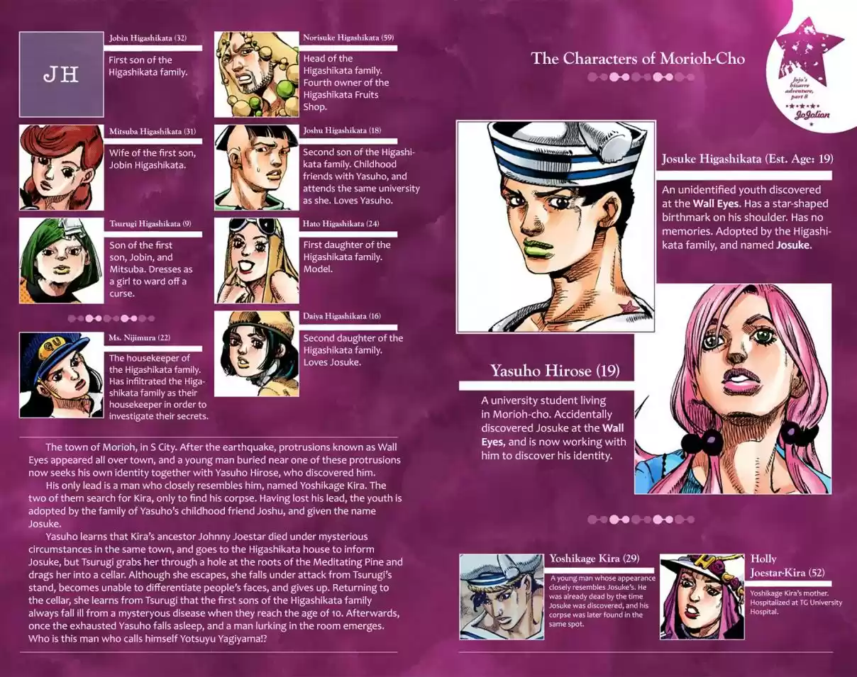 JoJo's Bizarre Adventure Part 8 JoJolion [Official Colored] Vol. 7 Ch. 27 Norisuke Higashikata, Tsurugi Higashikata, and Yotsuyu Yayagiyama Part 1