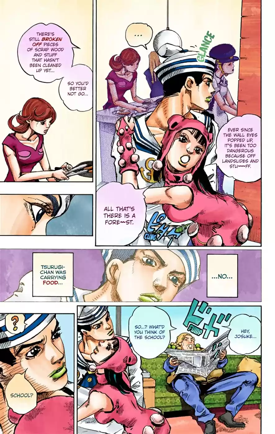 JoJo's Bizarre Adventure Part 8 JoJolion [Official Colored] Vol. 7 Ch. 27 Norisuke Higashikata, Tsurugi Higashikata, and Yotsuyu Yayagiyama Part 1
