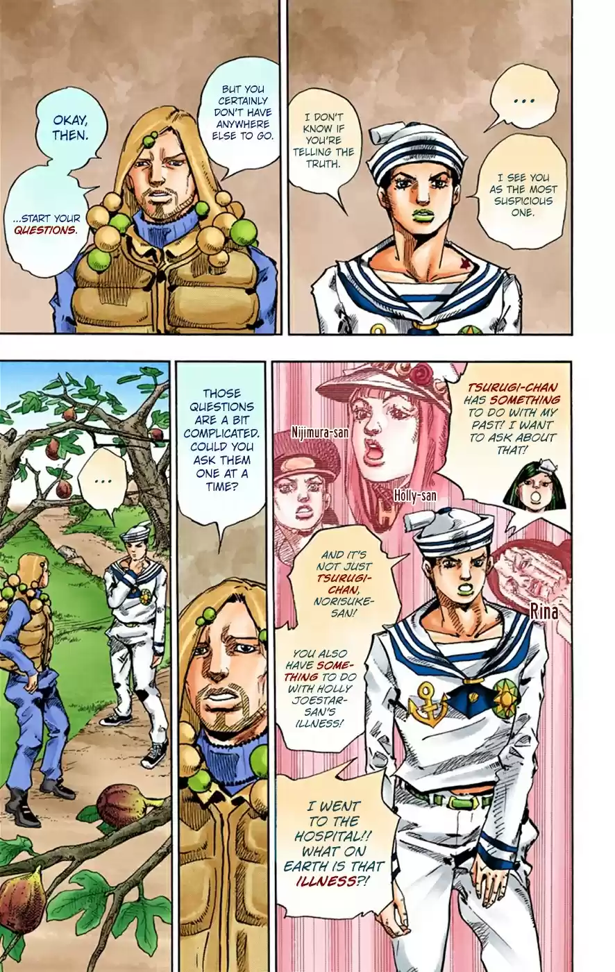 JoJo's Bizarre Adventure Part 8 JoJolion [Official Colored] Vol. 7 Ch. 27 Norisuke Higashikata, Tsurugi Higashikata, and Yotsuyu Yayagiyama Part 1