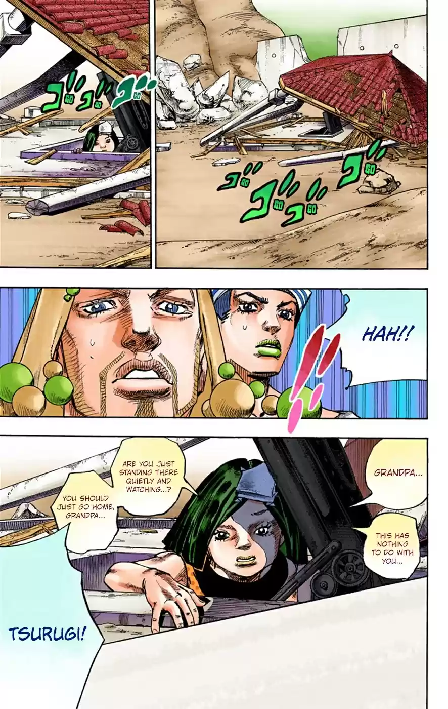 JoJo's Bizarre Adventure Part 8 JoJolion [Official Colored] Vol. 7 Ch. 28 Norisuke Higashikata, Tsurugi Higashikata, and Yotsuyu Yayagiyama Part 2