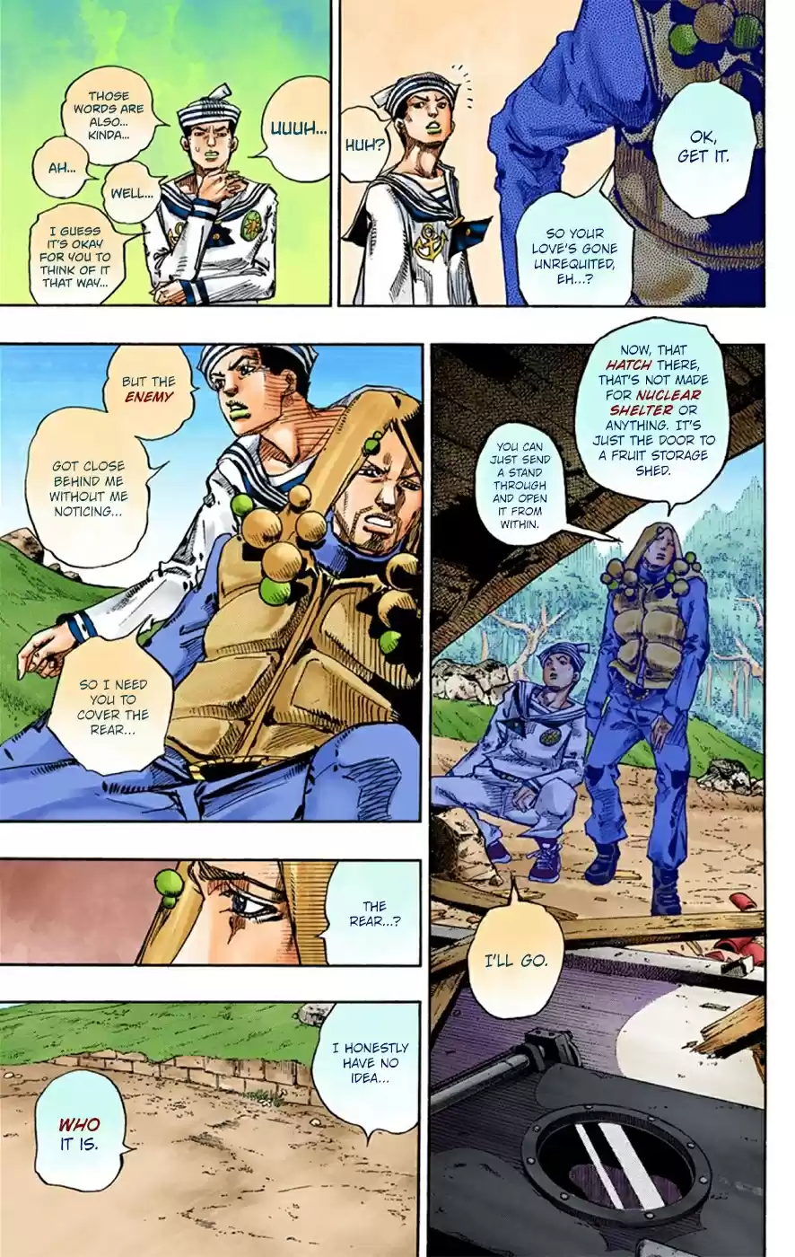 JoJo's Bizarre Adventure Part 8 JoJolion [Official Colored] Vol. 7 Ch. 28 Norisuke Higashikata, Tsurugi Higashikata, and Yotsuyu Yayagiyama Part 2