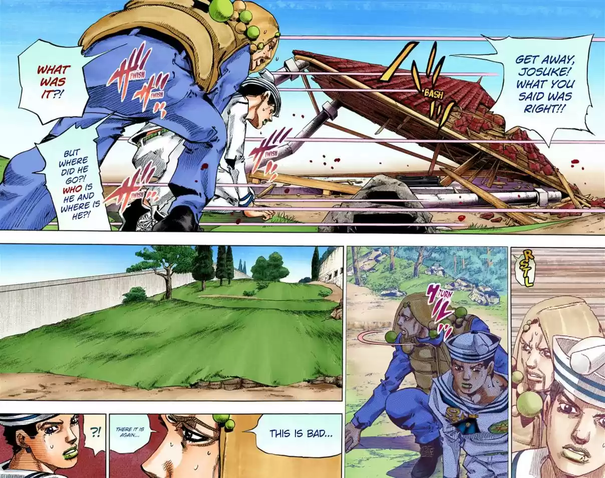 JoJo's Bizarre Adventure Part 8 JoJolion [Official Colored] Vol. 7 Ch. 28 Norisuke Higashikata, Tsurugi Higashikata, and Yotsuyu Yayagiyama Part 2