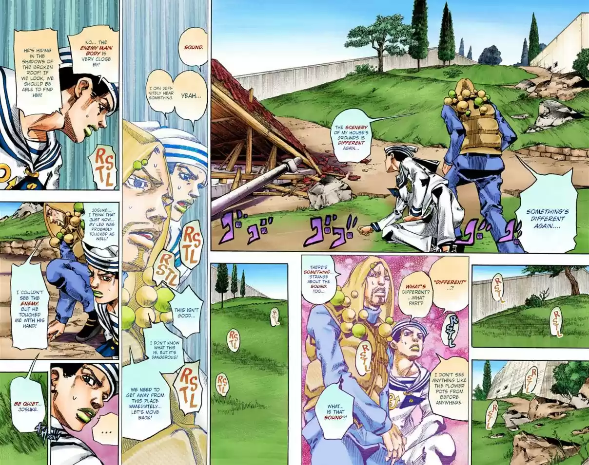 JoJo's Bizarre Adventure Part 8 JoJolion [Official Colored] Vol. 7 Ch. 28 Norisuke Higashikata, Tsurugi Higashikata, and Yotsuyu Yayagiyama Part 2
