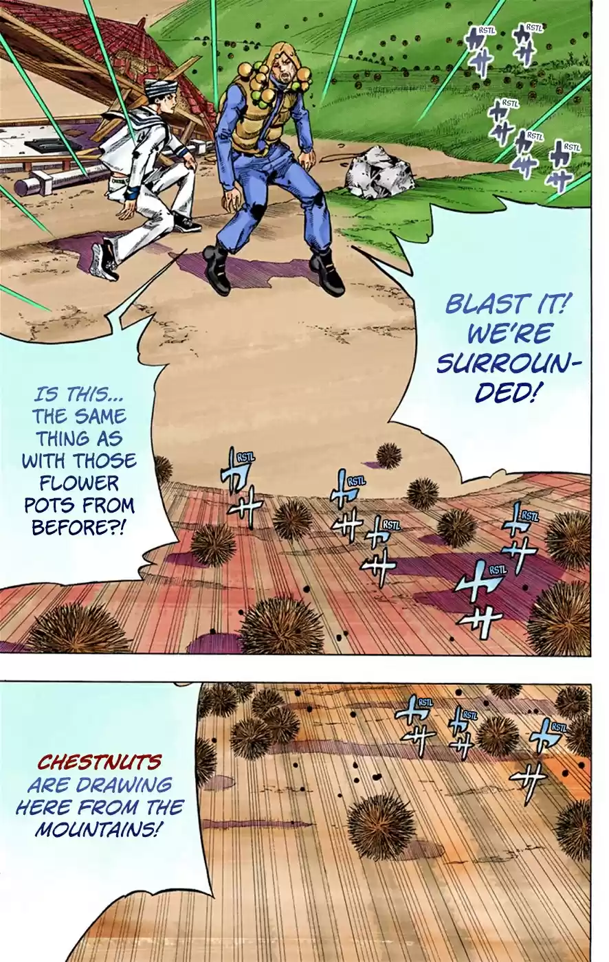 JoJo's Bizarre Adventure Part 8 JoJolion [Official Colored] Vol. 7 Ch. 28 Norisuke Higashikata, Tsurugi Higashikata, and Yotsuyu Yayagiyama Part 2