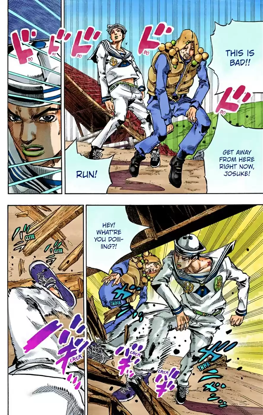 JoJo's Bizarre Adventure Part 8 JoJolion [Official Colored] Vol. 7 Ch. 28 Norisuke Higashikata, Tsurugi Higashikata, and Yotsuyu Yayagiyama Part 2