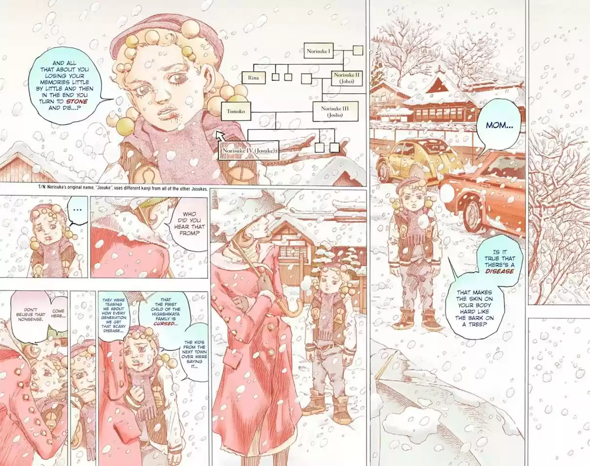 JoJo's Bizarre Adventure Part 8 JoJolion [Official Colored] Vol. 7 Ch. 29 Norisuke Higashikata, Tsurugi Higashikata, and Yotsuyu Yayagiyama Part 3