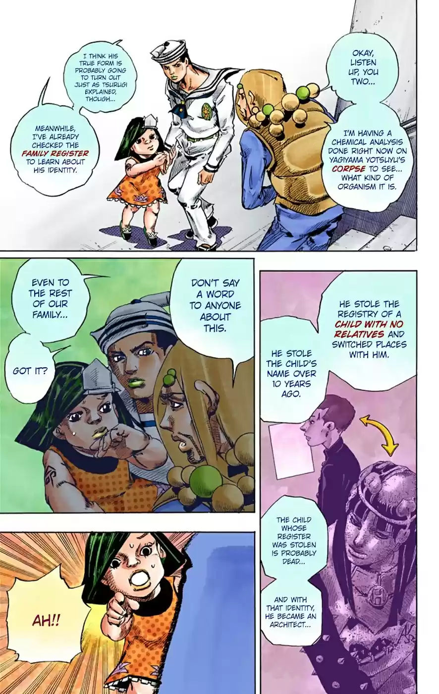 JoJo's Bizarre Adventure Part 8 JoJolion [Official Colored] Vol. 8 Ch. 33 Josuke! Go to the Higashikata Fruit Parlor!