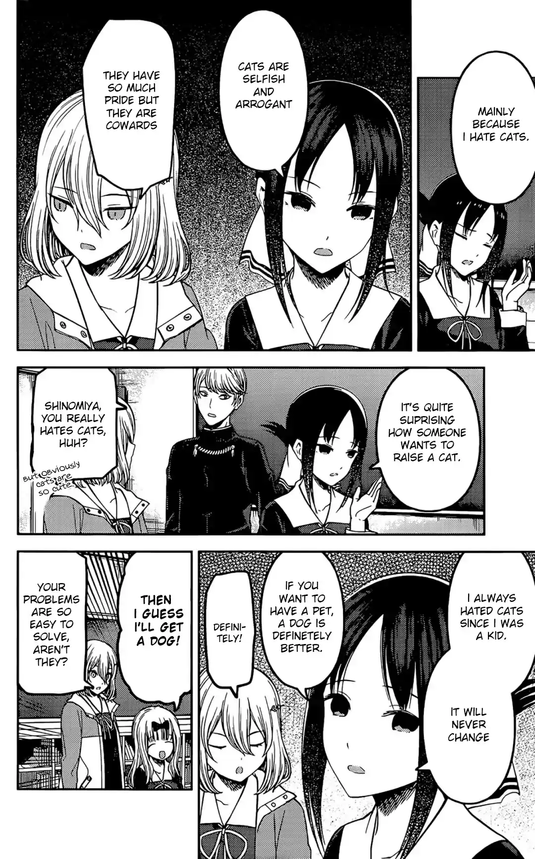 Kaguya sama wa Kokurasetai: Tensai tachi no Renai Zunousen Ch. 214 Kaguya sama Hates Cats