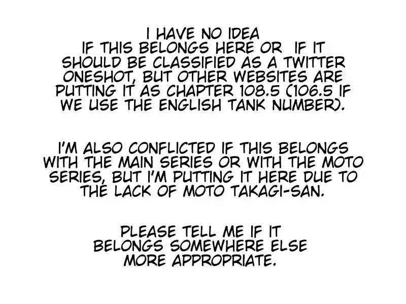 Karakai Jouzu no Takagi san Ch. 106.5 Nishikata chan