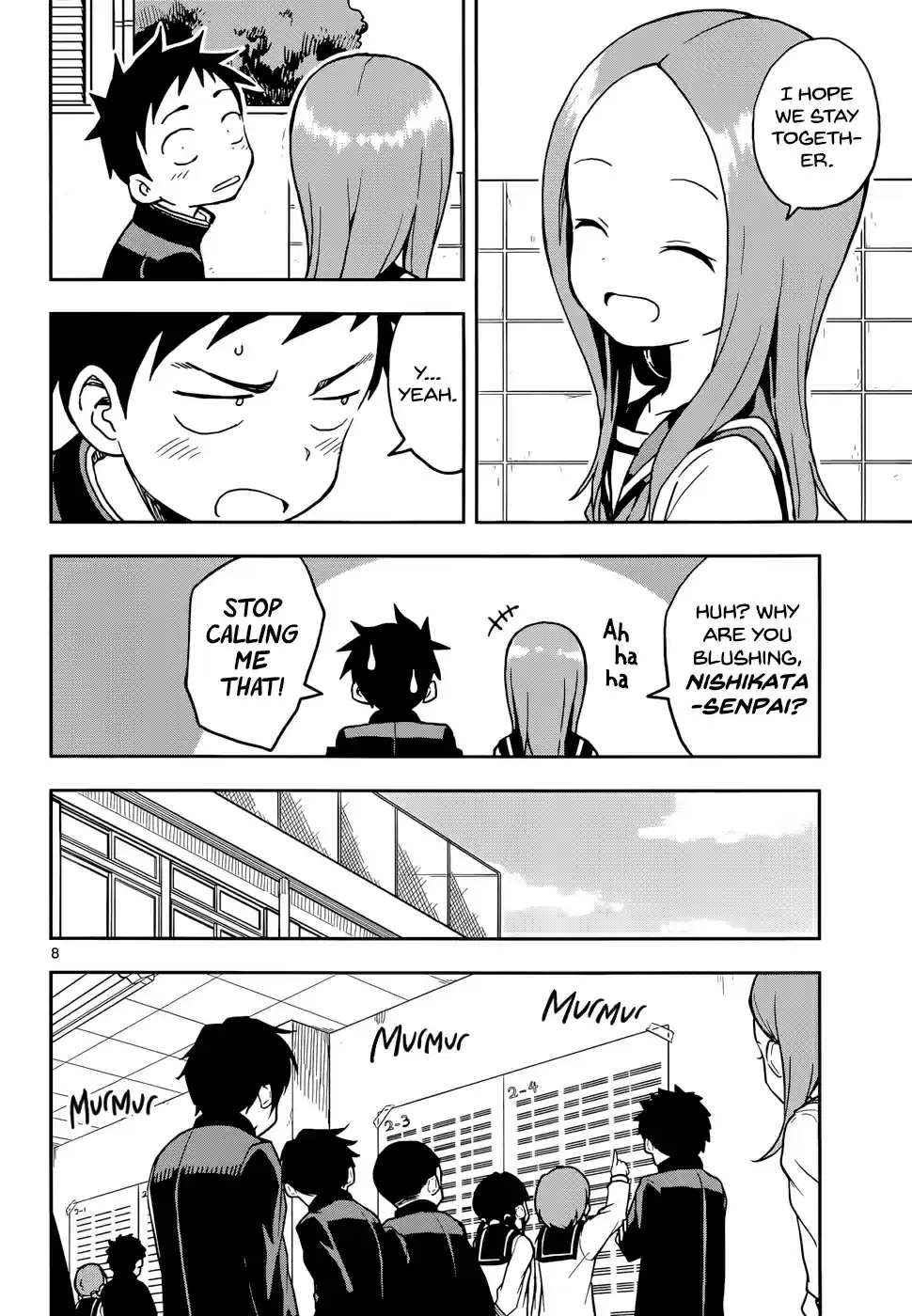 Karakai Jouzu no Takagi san Ch. 107 Second Years