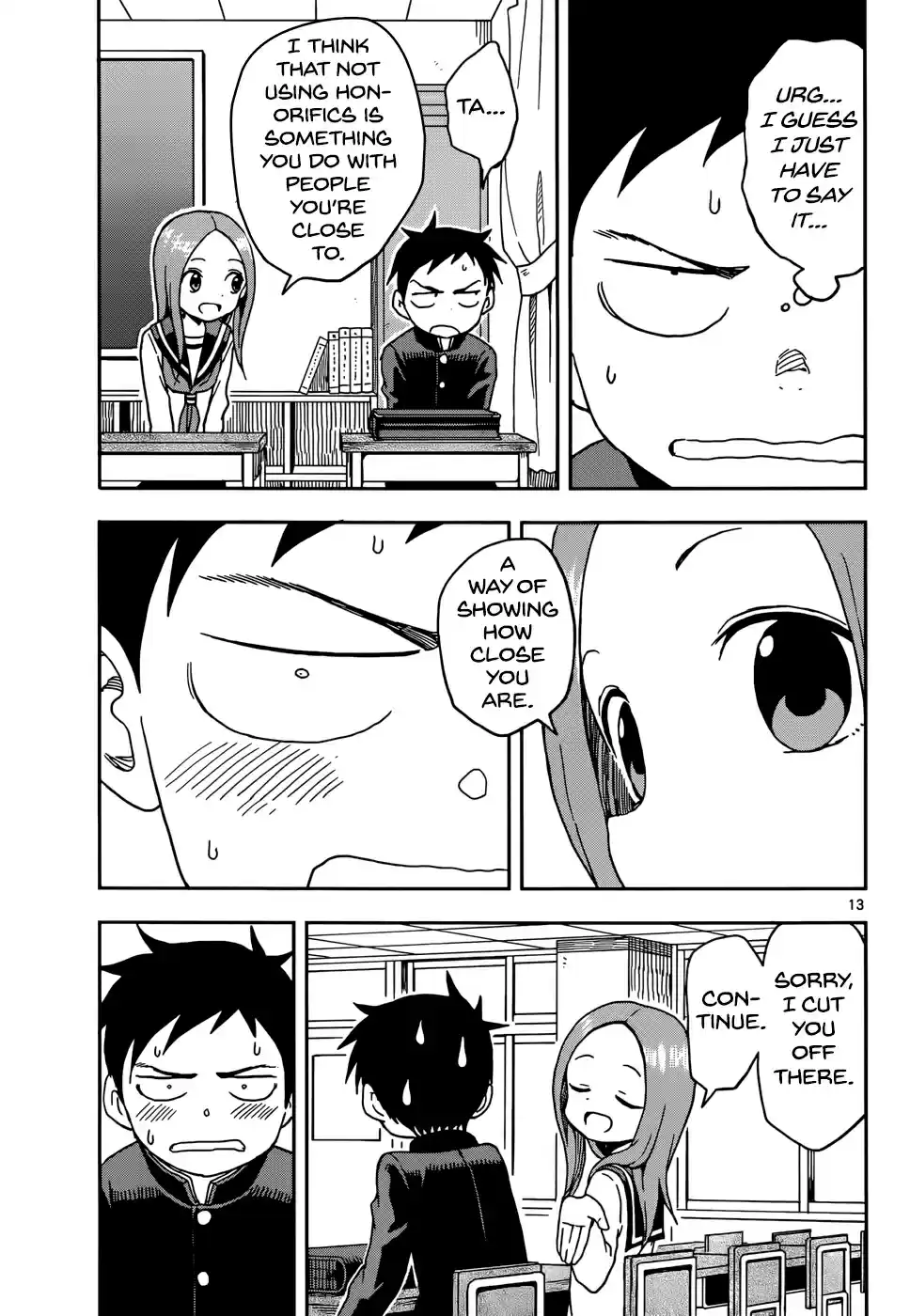 Karakai Jouzu no Takagi san Ch. 81 Dropping Honorifics
