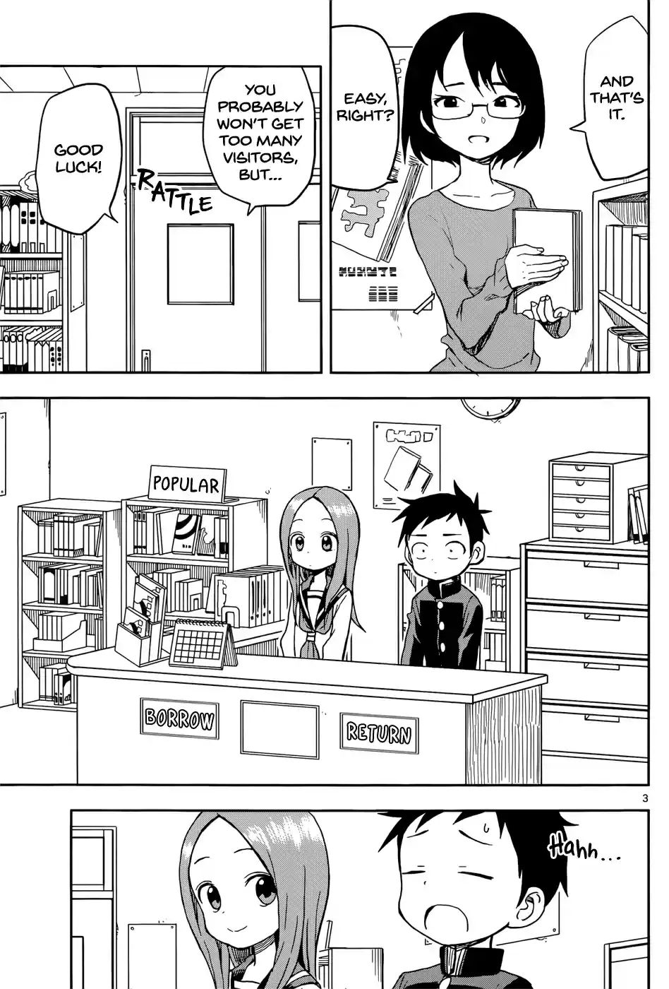 Karakai Jouzu no Takagi san Ch. 94 Library Committee Member