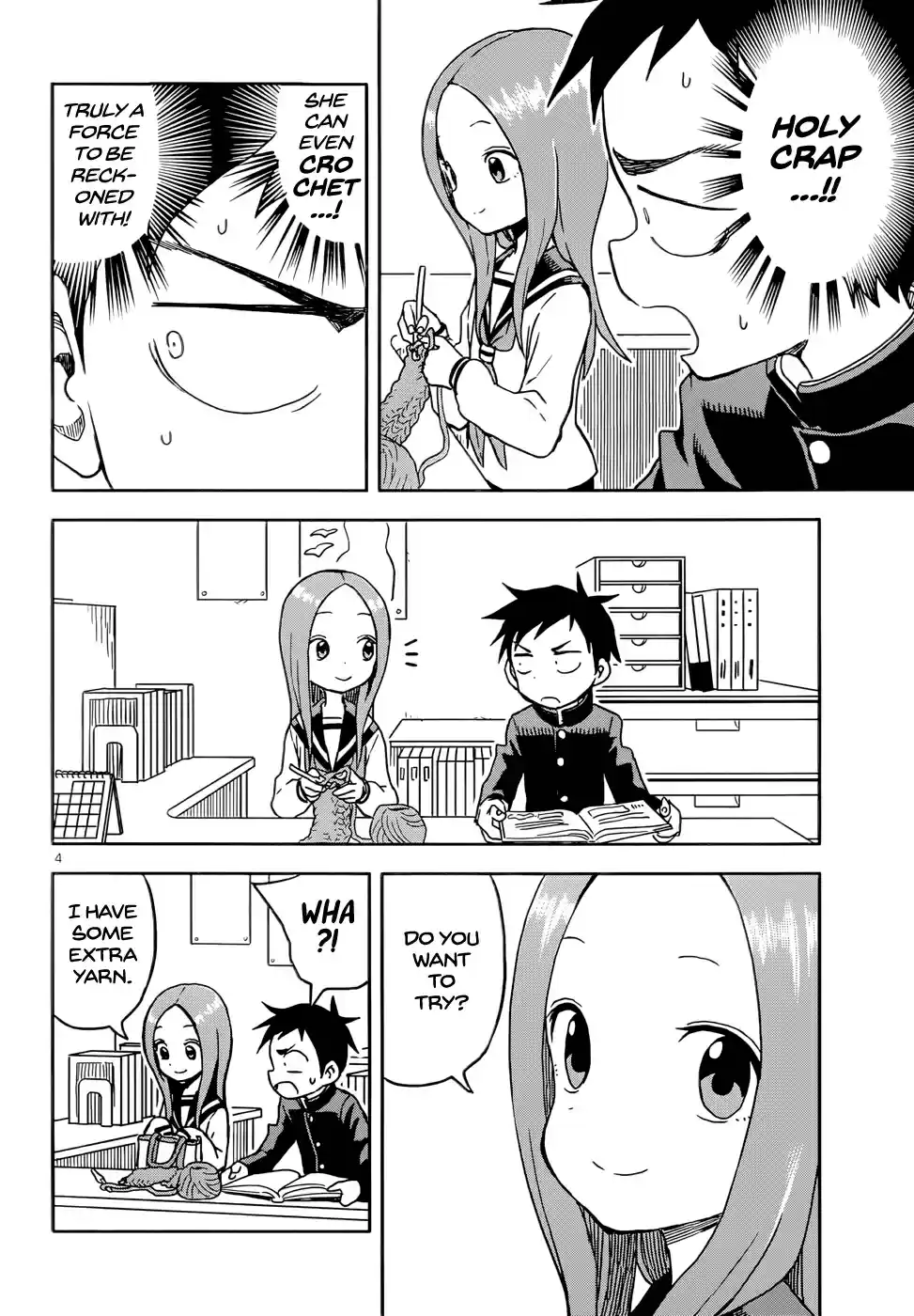 Karakai Jouzu no Takagi san Ch. 97 Crocheting