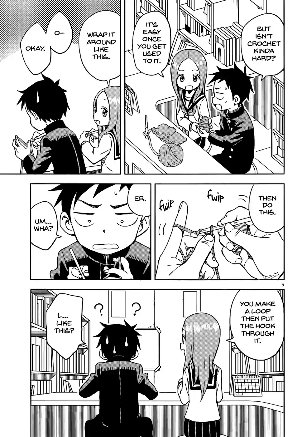 Karakai Jouzu no Takagi san Ch. 97 Crocheting