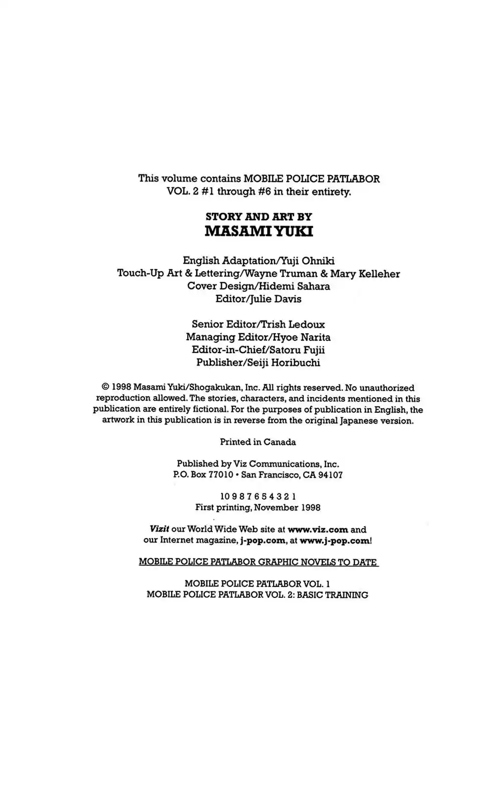 Kidou Keisatsu Patlabor Vol. 2 Ch. 2 Schaft!