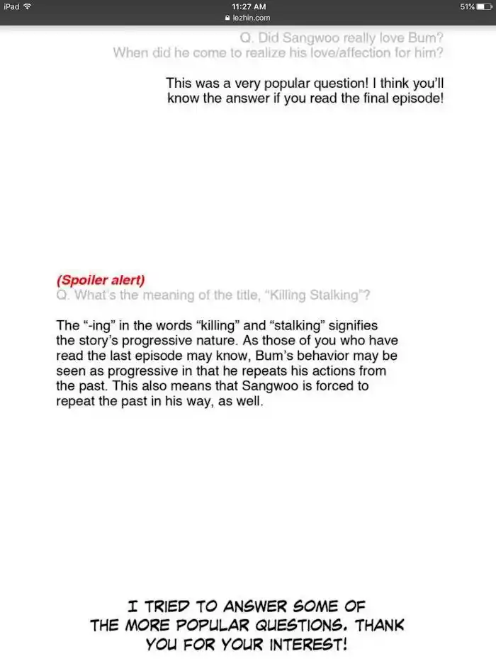 Killing Stalking Chapter 67.5