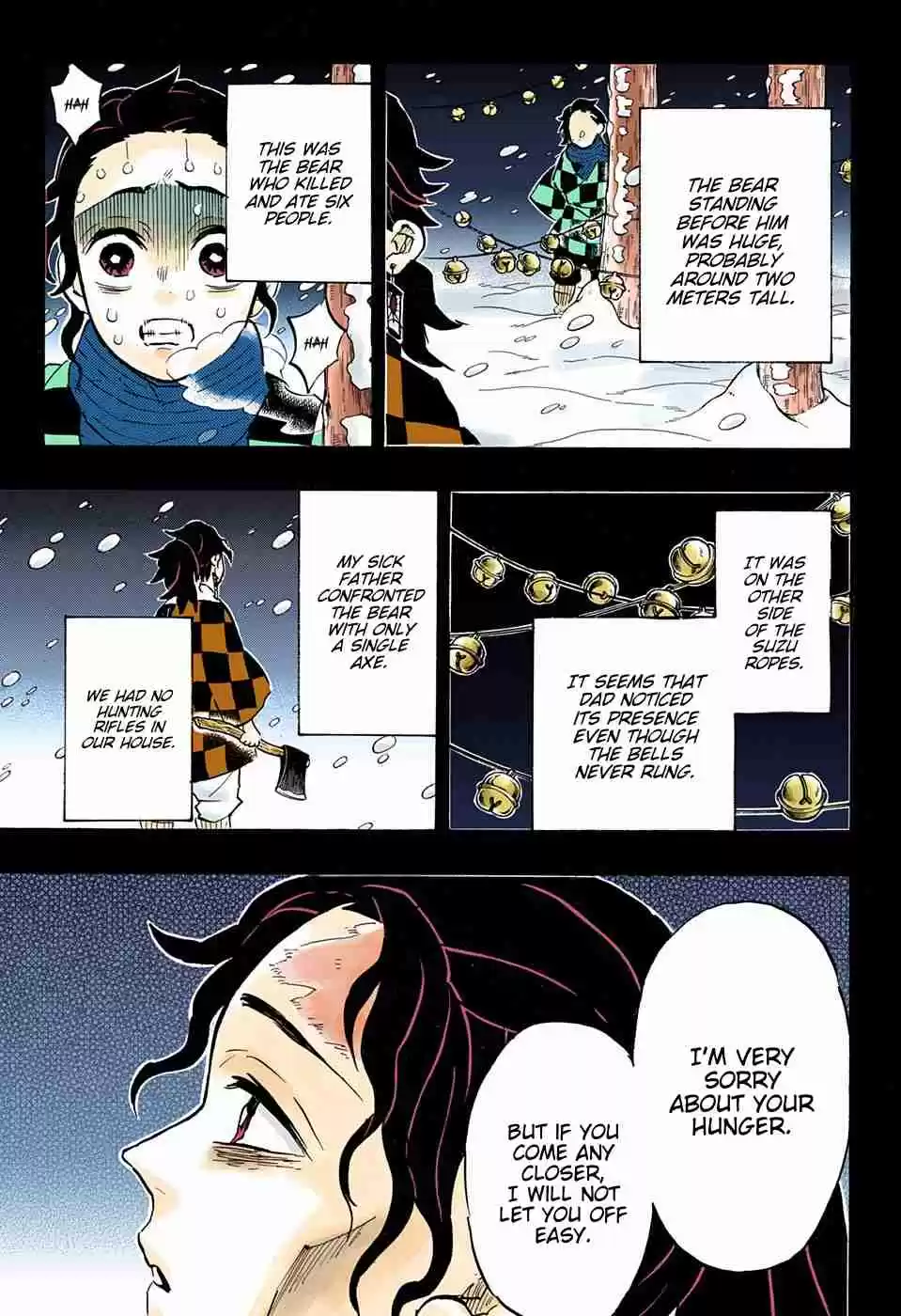 Kimetsu no Yaiba Digital Colored Comics Ch. 151 A Bell Rings on a Snowy Moonlit Night