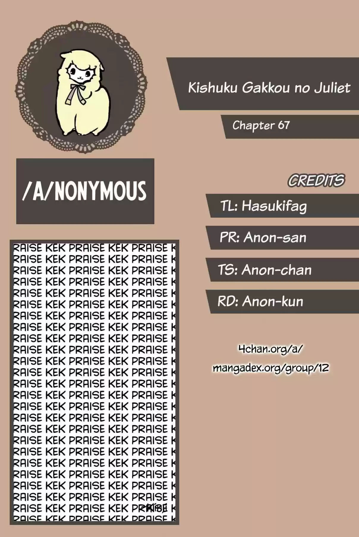 Kishuku Gakkou no Juliet Vol. 10 Ch. 67 Juliet and Valentine's II