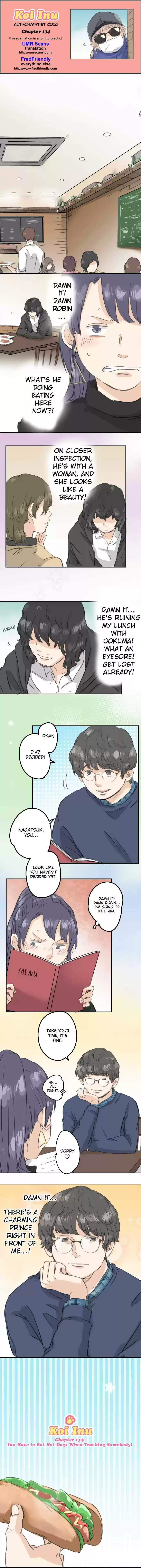 Koi Inu Ch. 134 You Have to Eat Hot Dogs When Tracking Somebody!