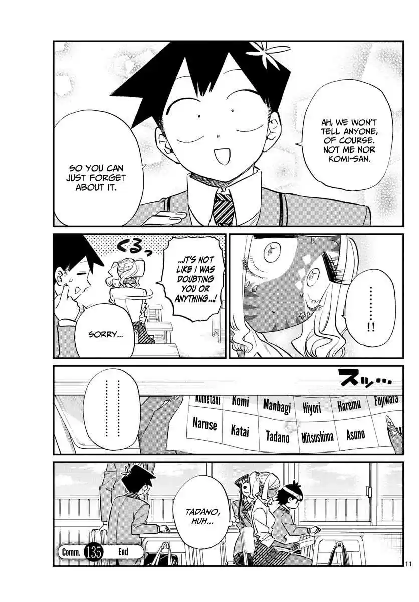 Komi san wa Komyushou desu. Ch. 135 Manbagi san and Tadano kun