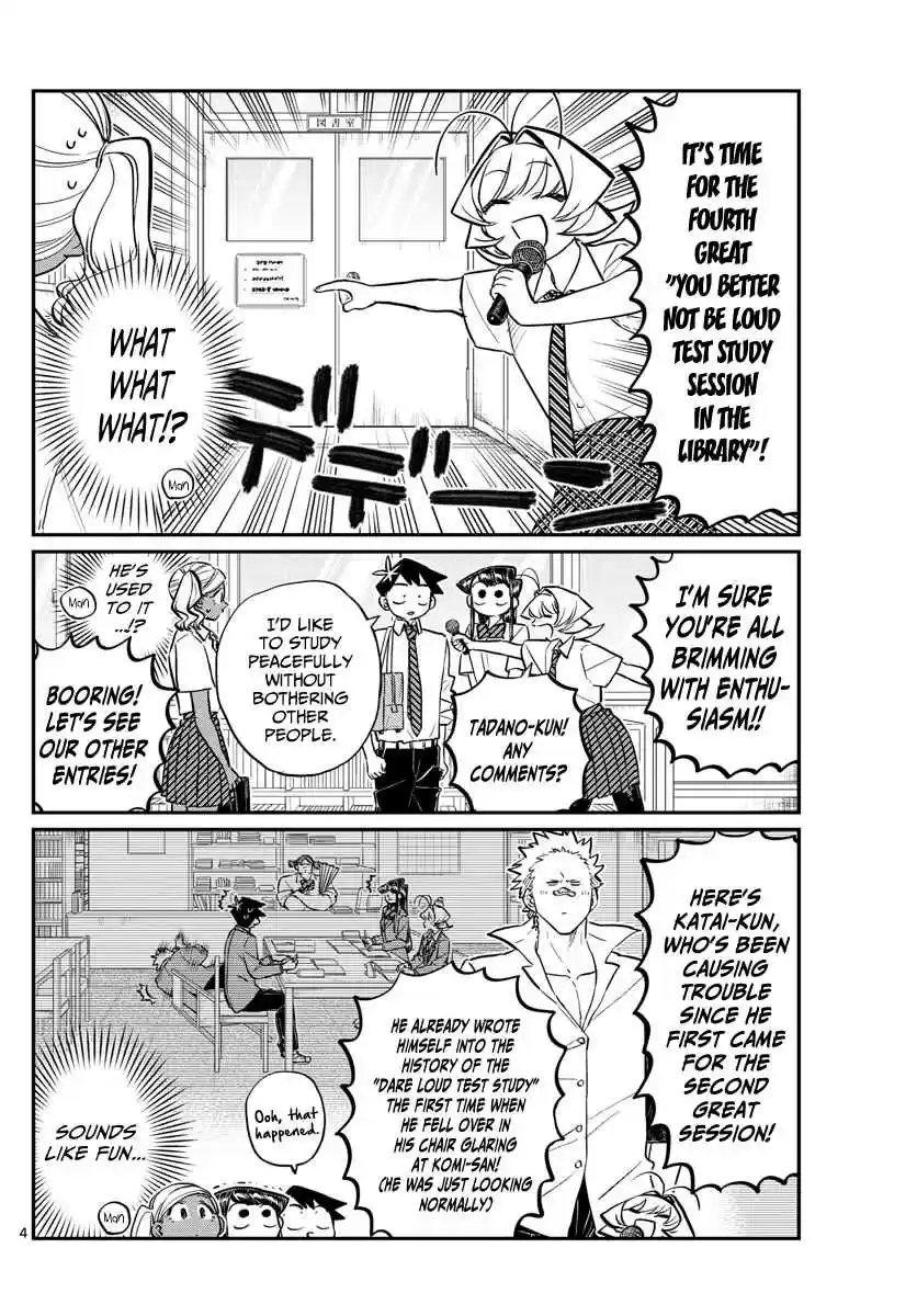 Komi san wa Komyushou Desu. Ch. 159 The fourth great "You better not be loud test study session"