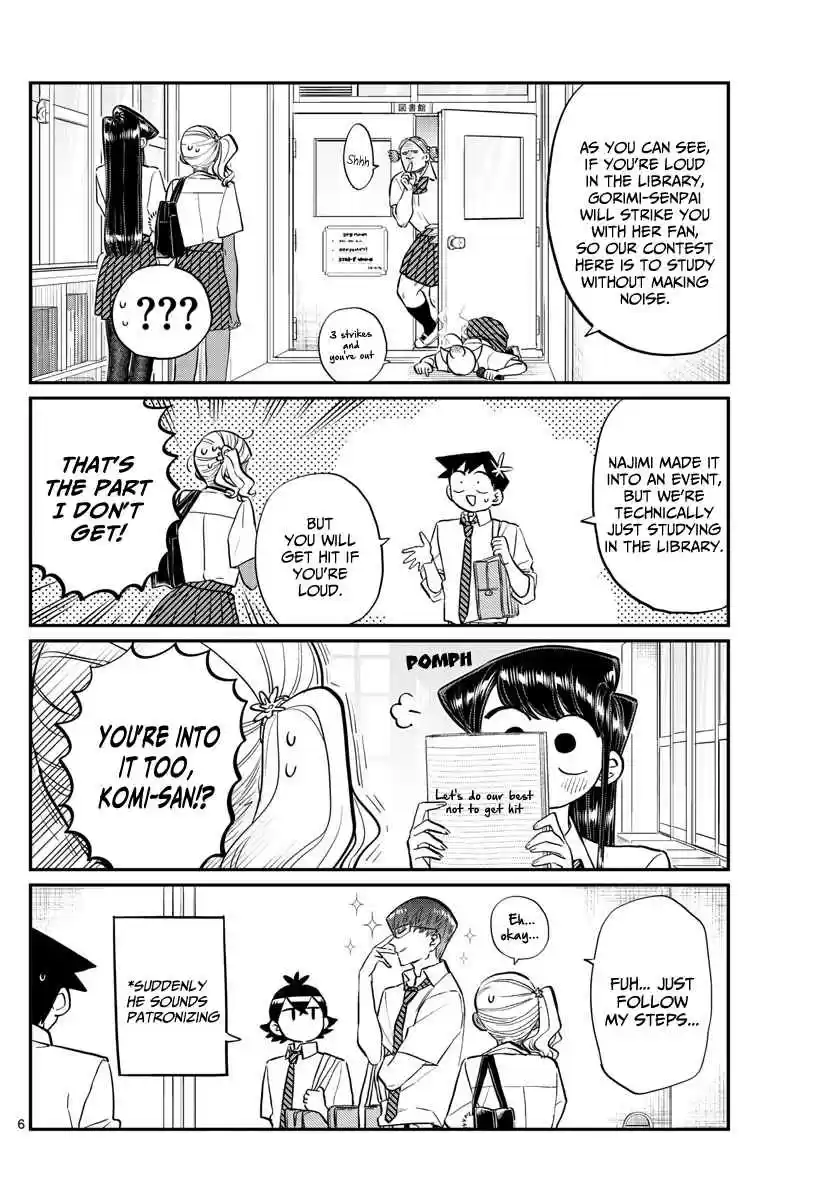 Komi san wa Komyushou Desu. Ch. 159 The fourth great "You better not be loud test study session"