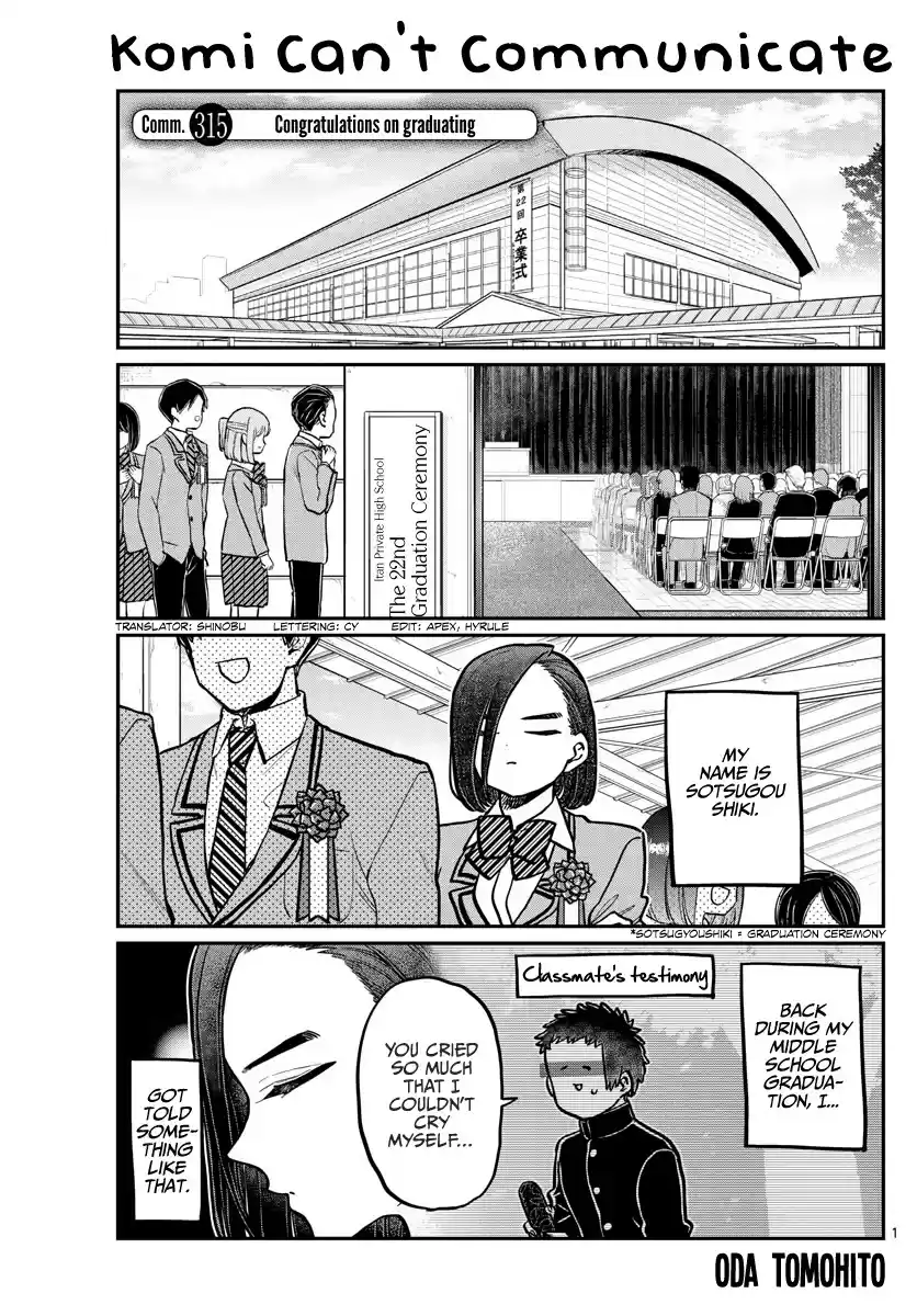 Komi-San Wa Komyushou Desu Chapter 315: Congratulations On Graduating