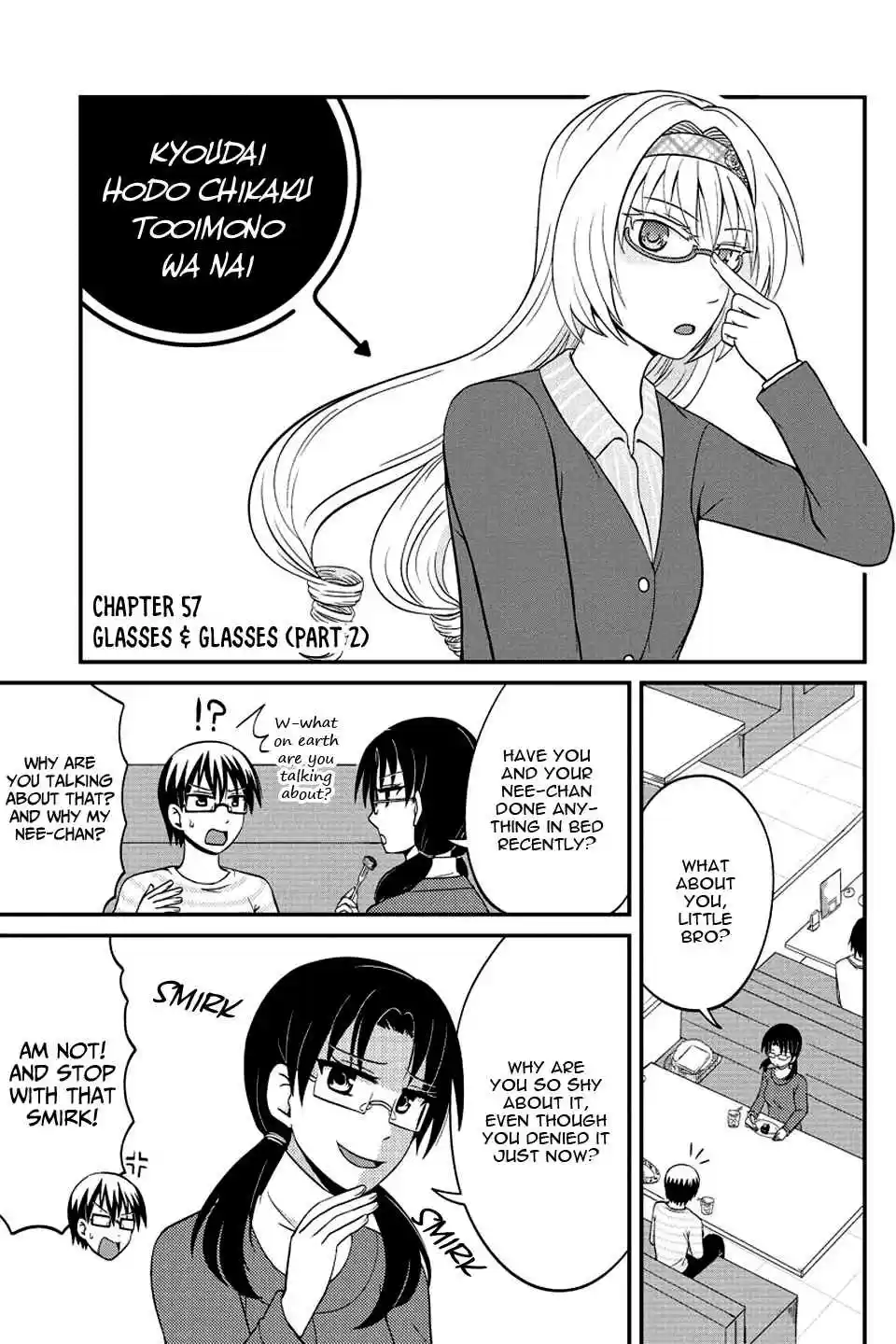 Kyoudai hodo Chikaku Tooimono wa Nai Vol. 4 Ch. 57 Glasses & Glasses (Part 2)