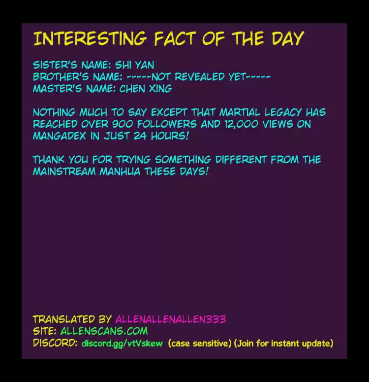 Martial Legacy Ch. 11 Order of Martial Legacy