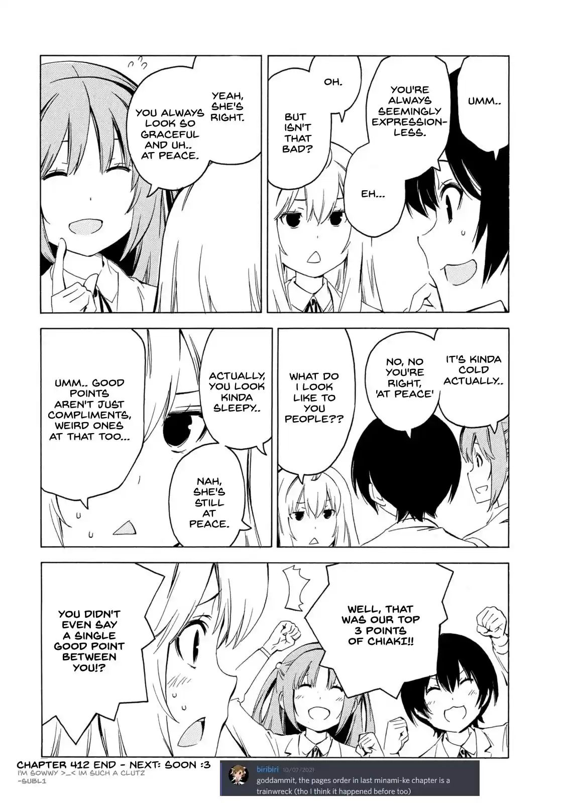 Minami-Ke Chapter 412