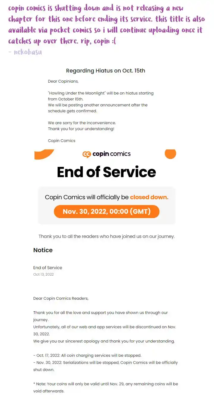 Moonlight Howling Notice