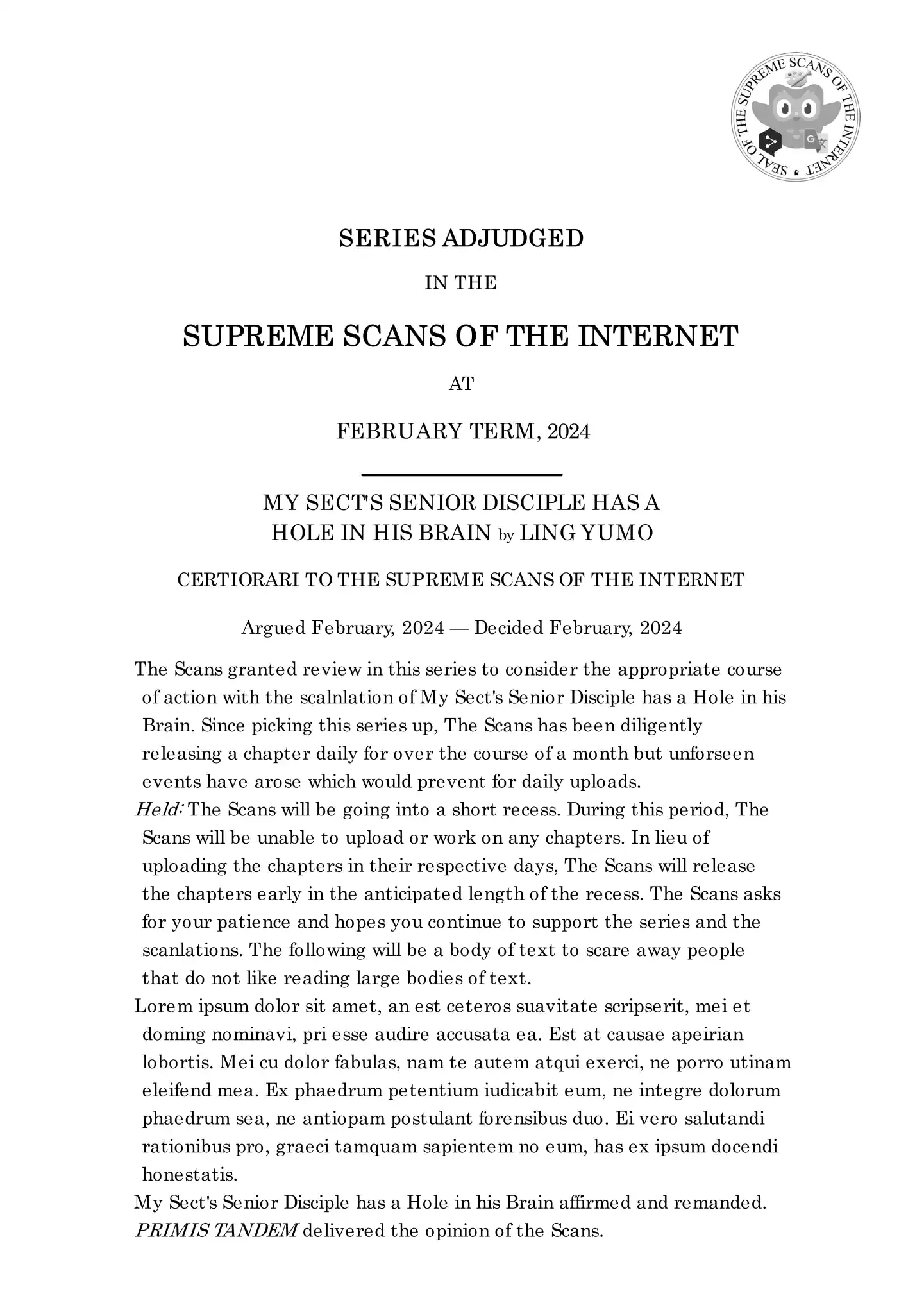 My Sect's Senior Disciple Has A Hole In His Brain Chapter 386