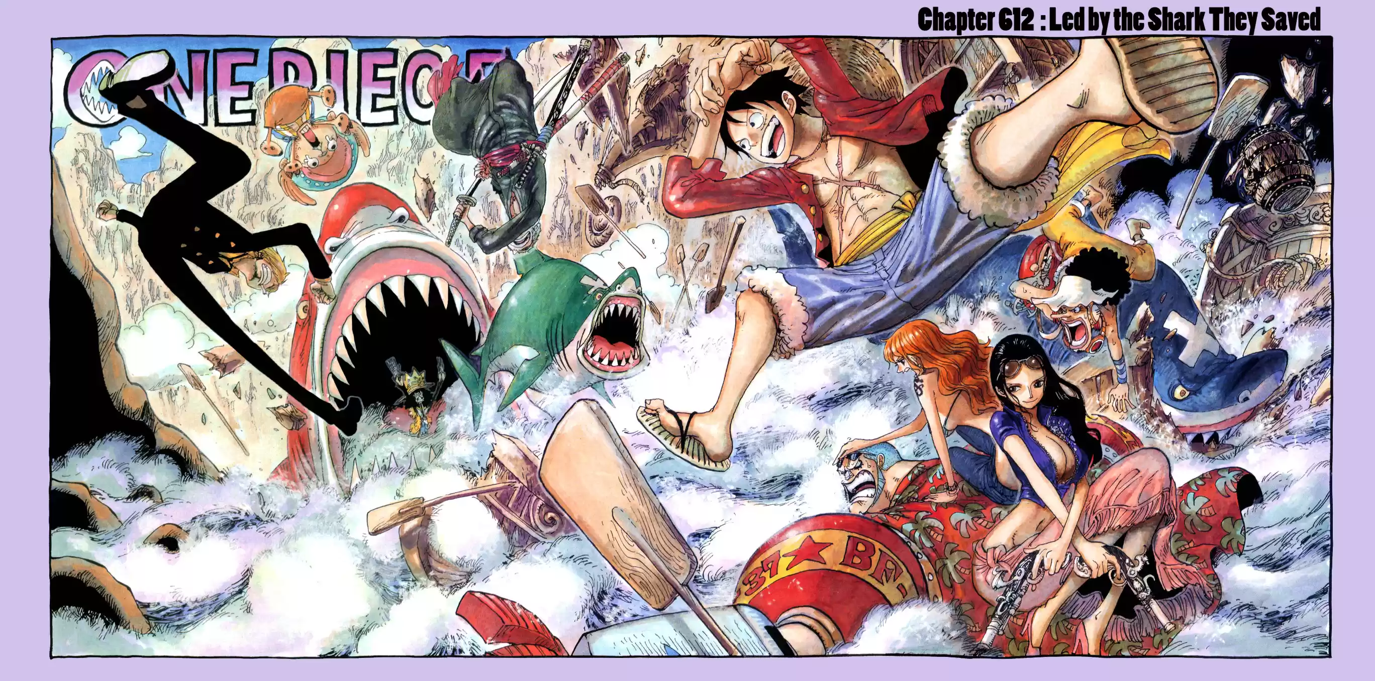 One Piece - Digital Colored Comics Vol.62 Chapter 612: Led By The Shark They Saved