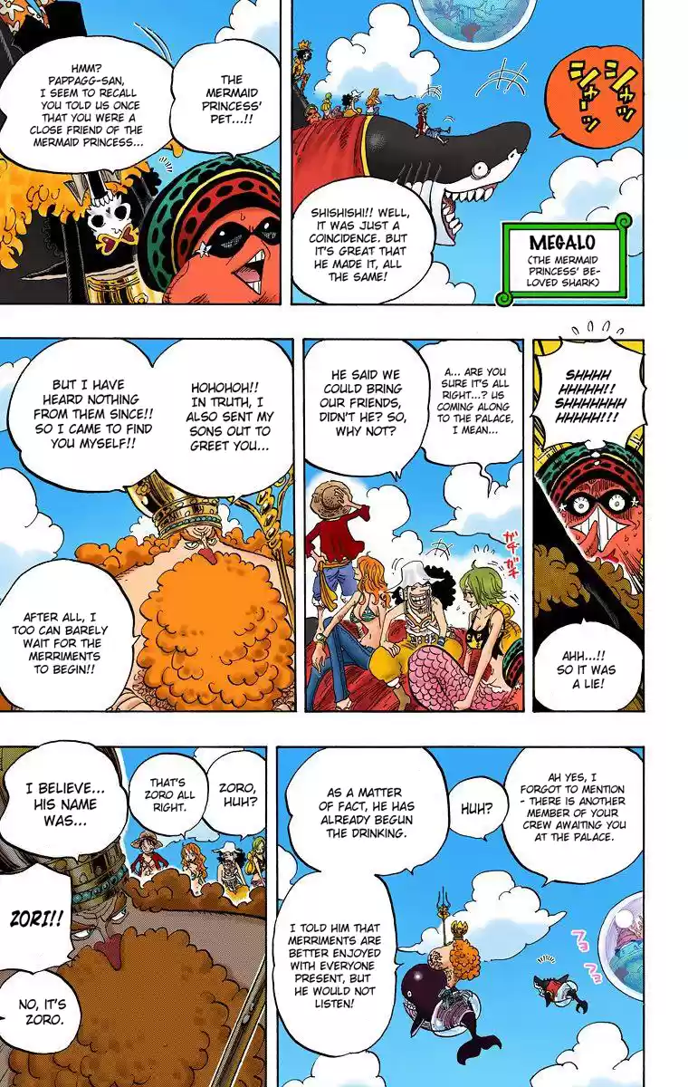 One Piece - Digital Colored Comics Vol.62 Chapter 612: Led By The Shark They Saved