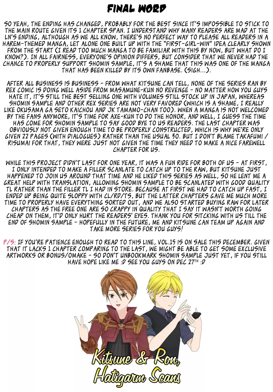 Ore ga Ojou sama Gakkou ni "Shomin Sample" Toshite Rachirareta Ken Vol. 15 Ch. 81 W What are you looking at!? [End]