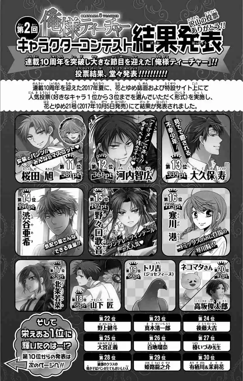 Oresama Teacher Vol. 25 Ch. 146.2 Volume 25 Popularity Poll Results