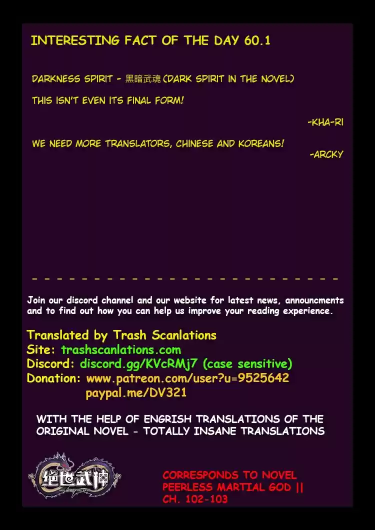 Peerless Martial God Ch. 60.1