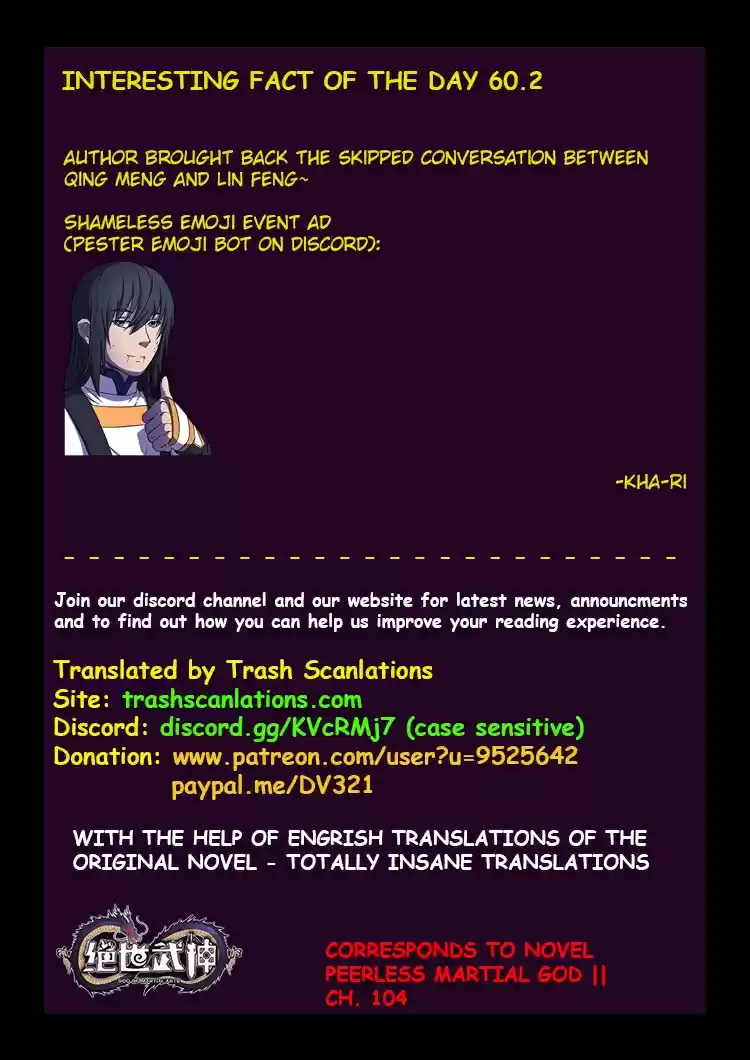 Peerless Martial God Ch. 60.2